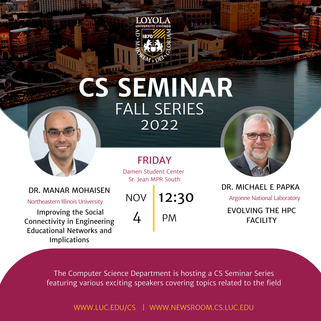 You're Invited to the CS Seminar Series! Join us this Friday, November 4th.
