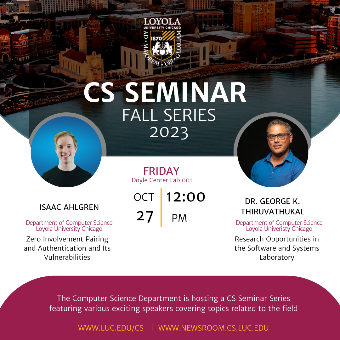 You're Invited to the CS Seminar Series! Join us this Friday, October 27.