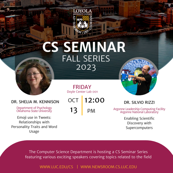 You're Invited to the CS Seminar Series! Join us this Friday, October 13th.
