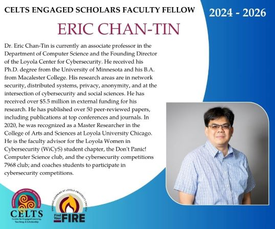 Dr. Eric Chan-Tin Named 2024-2026 Engaged Scholarship Faculty Fellow